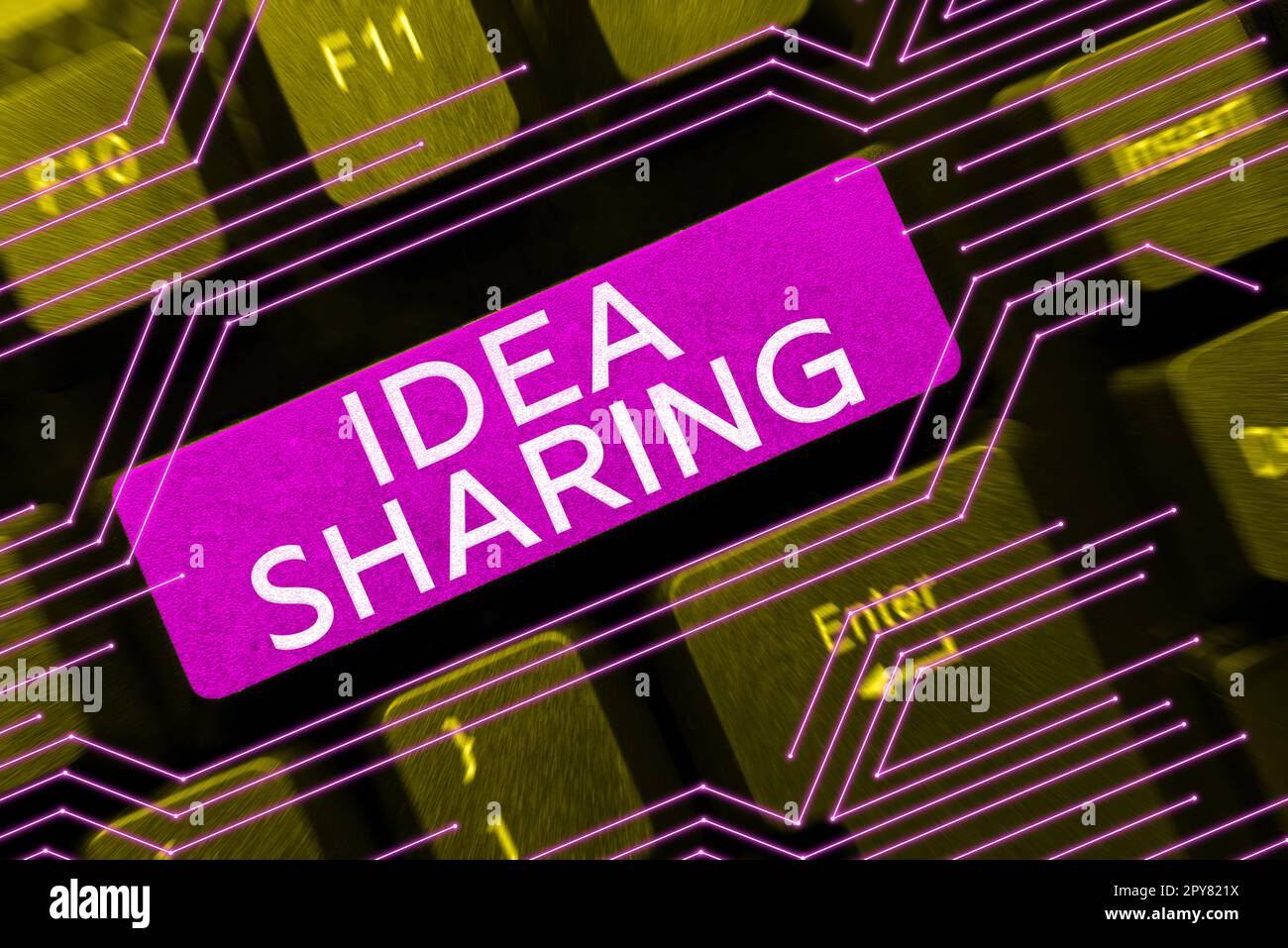 Text sign showing Idea Sharing. Concept meaning Startup launch innovation product, creative thinking Stock Photo