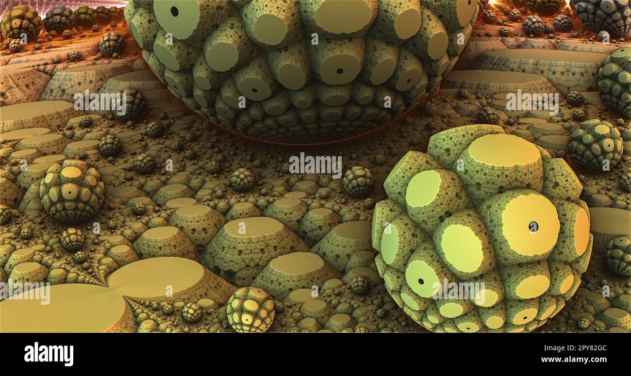the surface of an alien planet under an alien sun 3d rendering Stock ...