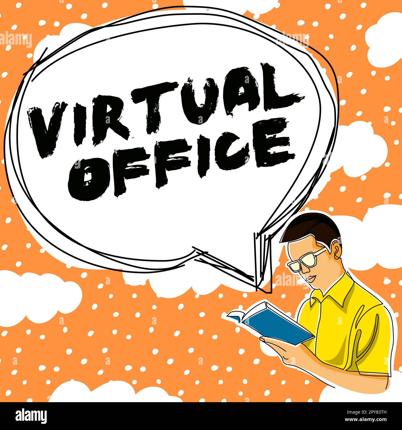 Conceptual display Virtual Office. Business concept Mobile work ...