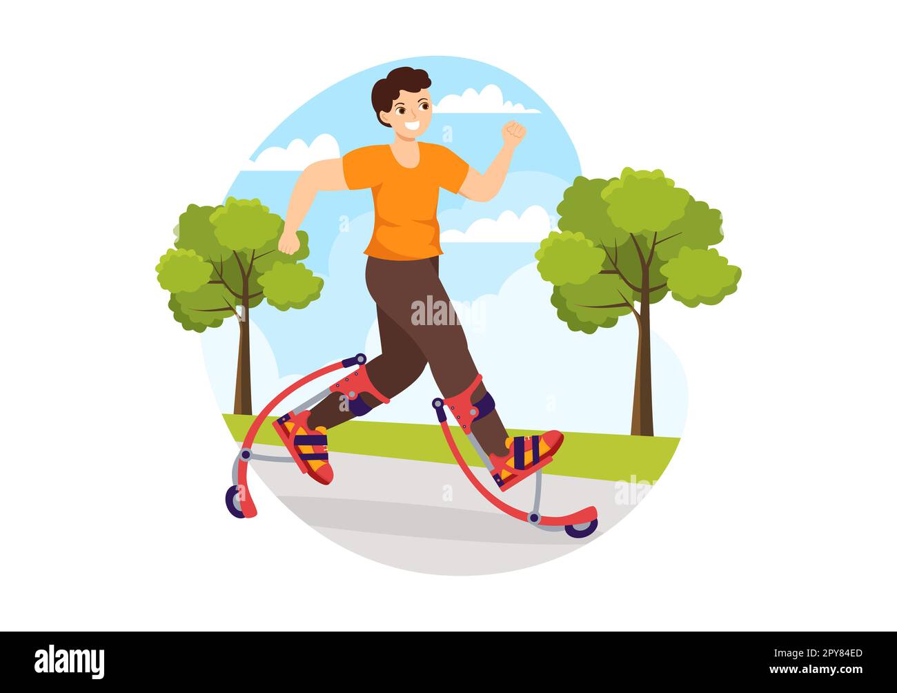 Powerbocking Sport Illustration with Jumping Boots for Web Banner or ...