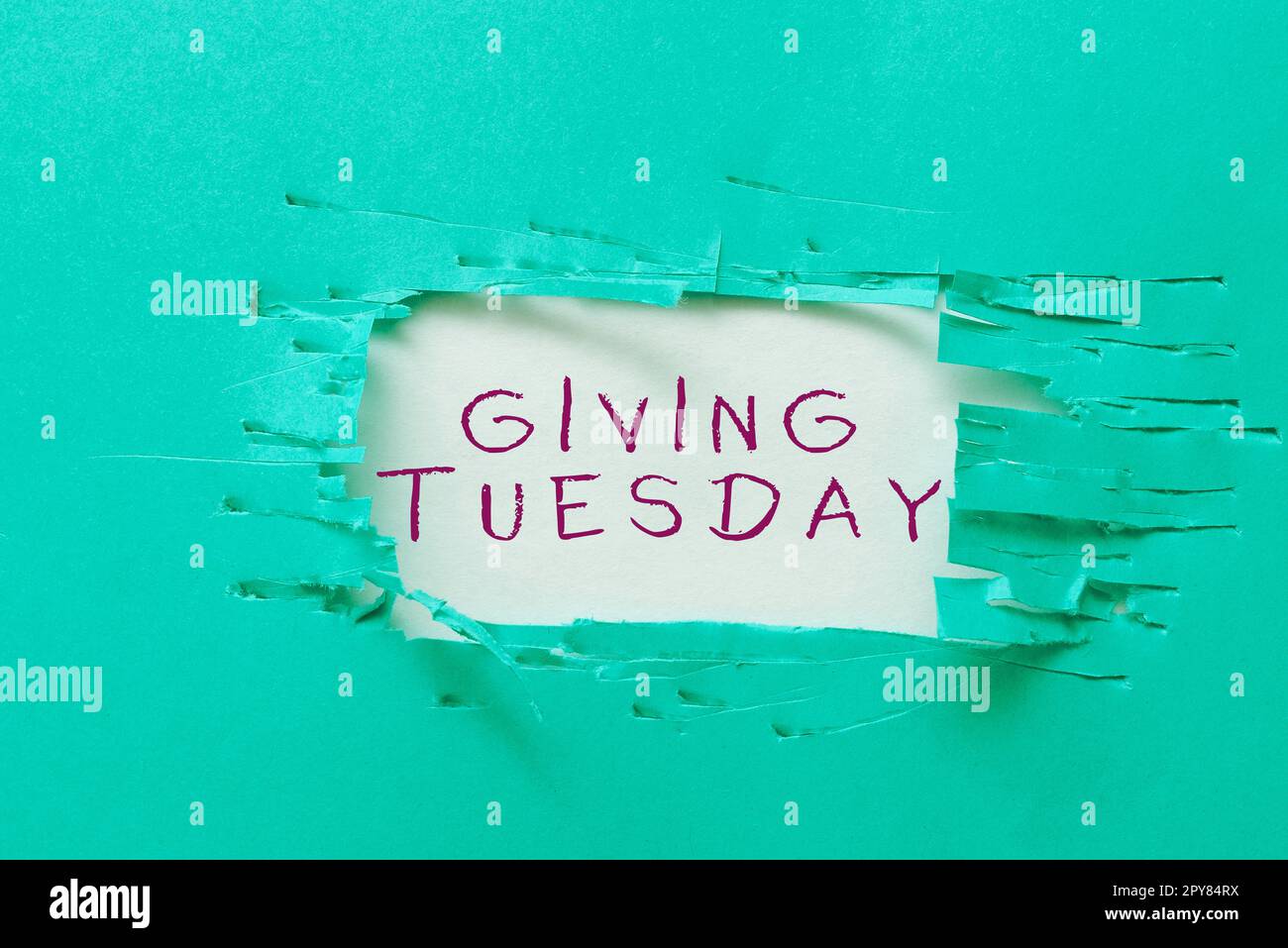 Conceptual display Giving Tuesday. Word for international day of charitable giving Hashtag activism Stock Photo
