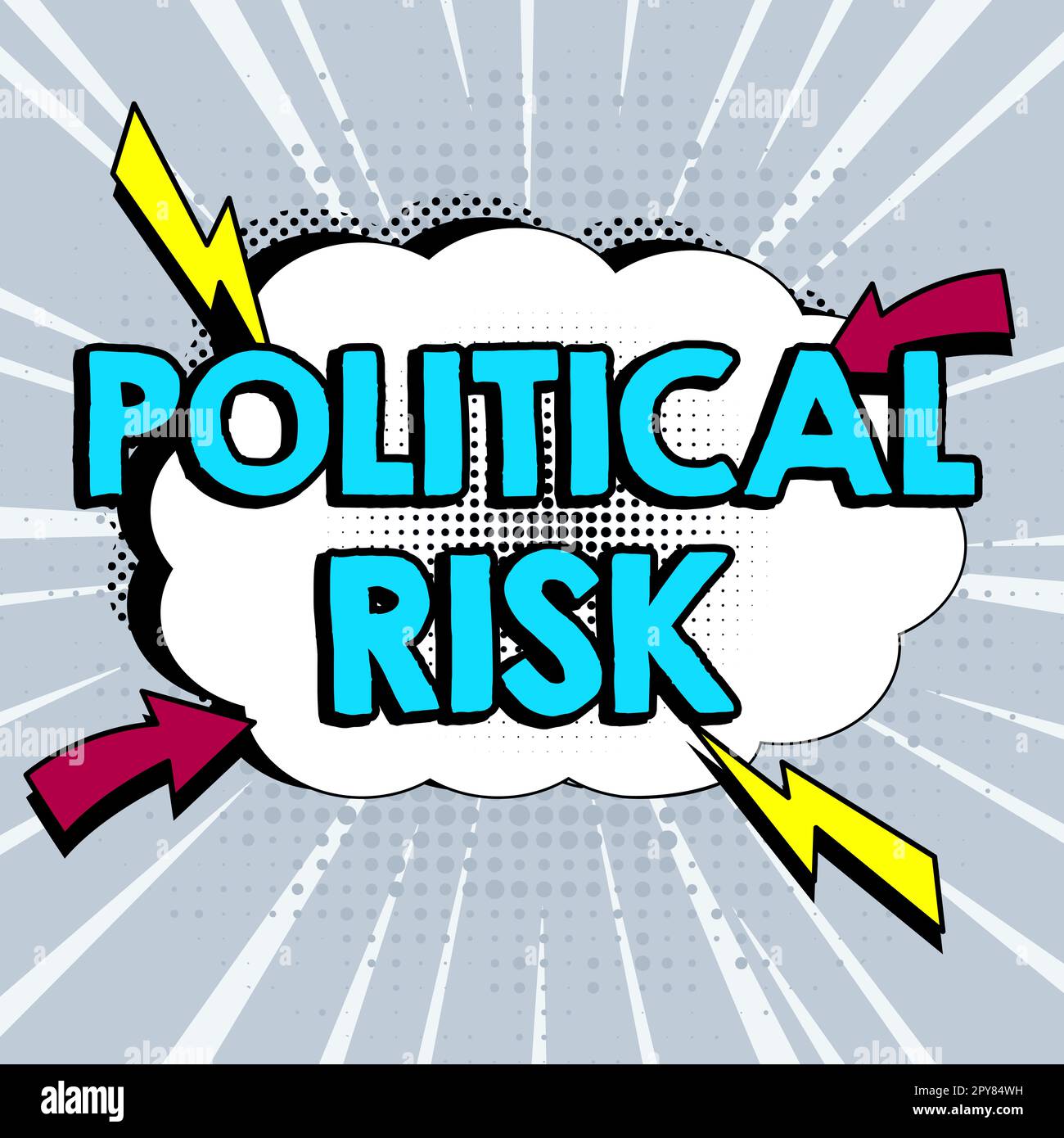 Sign displaying Political Risk. Business idea communications person who surveys the political arena Stock Photo