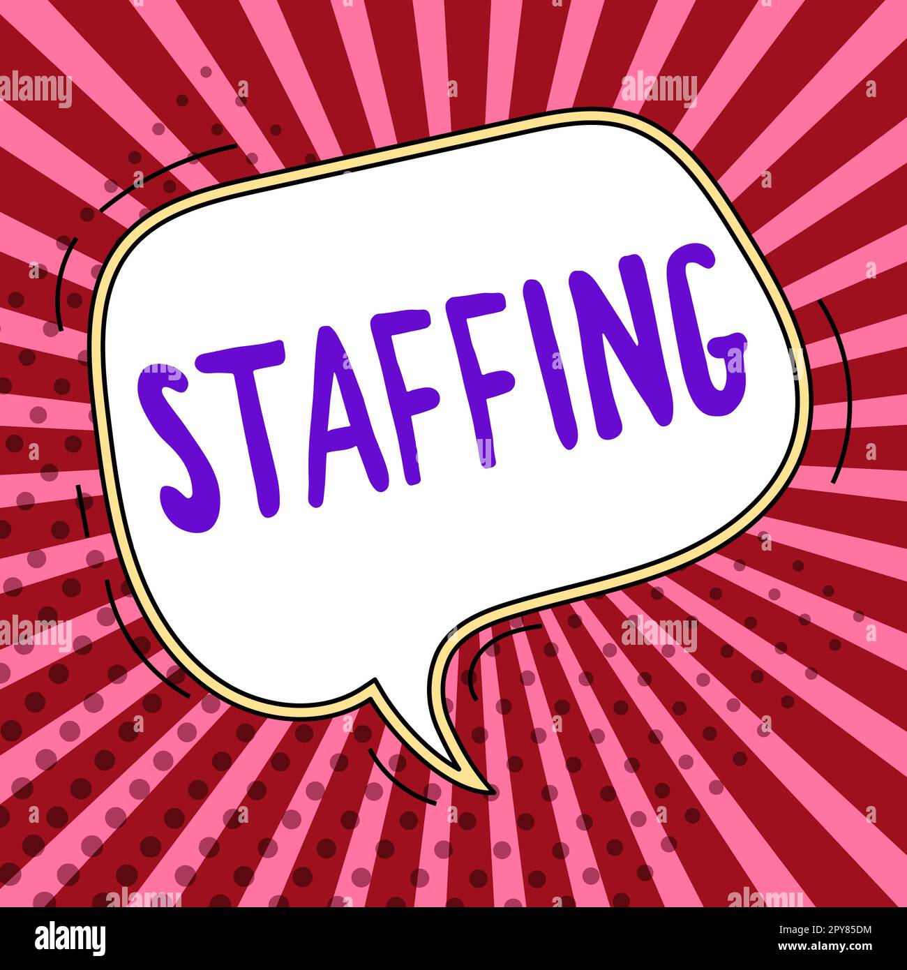 Text caption presenting Staffing. Business approach The percentage of workers that replaced by new employees Stock Photo
