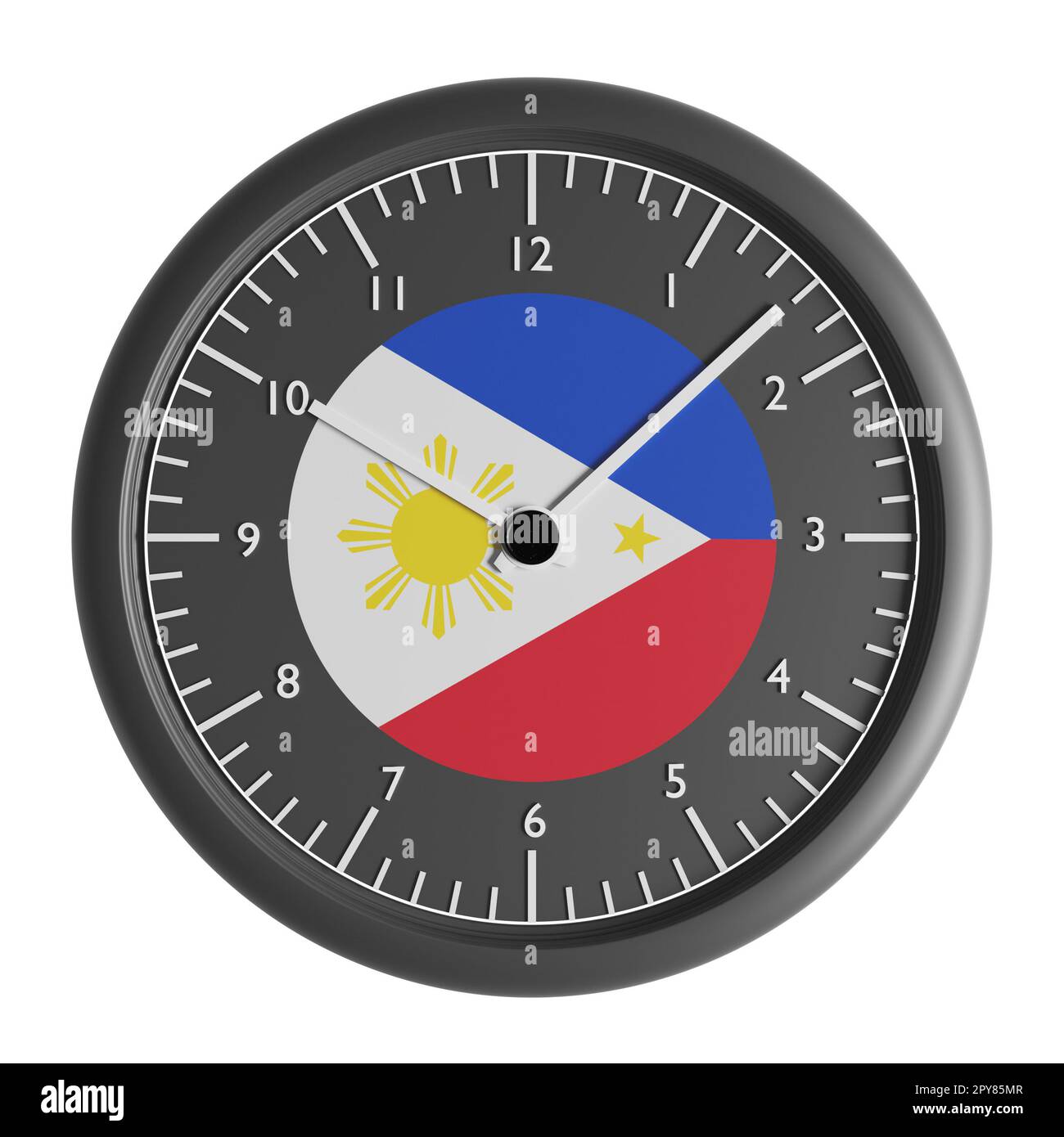 Signs and symbols. Design element. 3D illustration. Wall clock with the