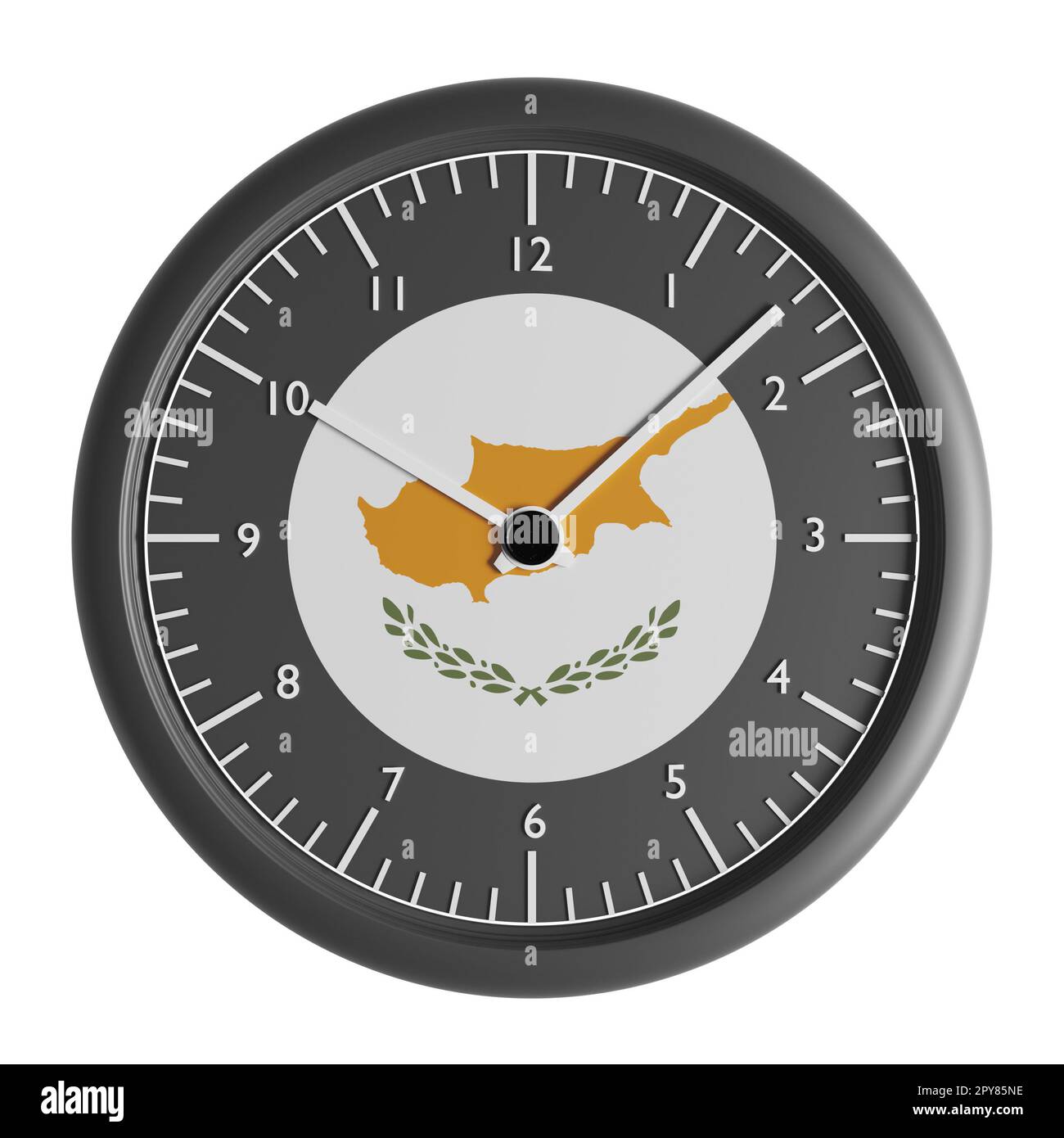 Signs and symbols. Design element. 3D illustration. Wall clock with the