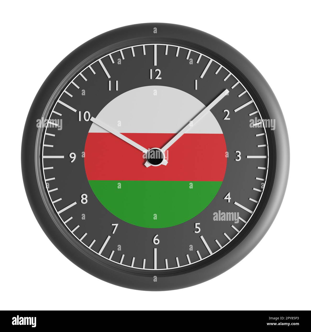 Signs and symbols. Design element. 3D illustration. Wall clock with the