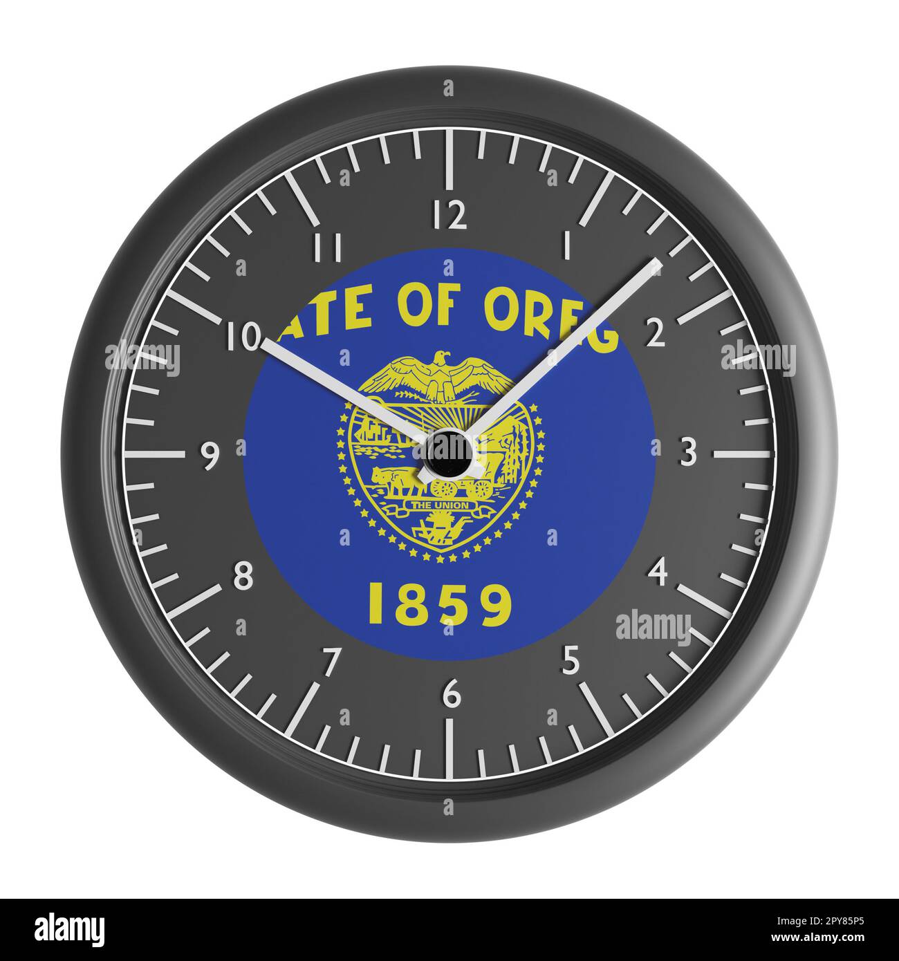 Signs and symbols. Design element. 3D illustration. Wall clock with the