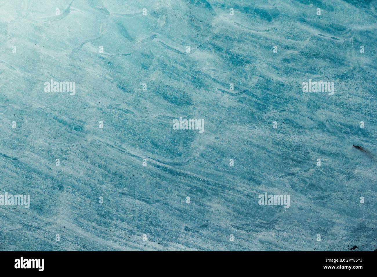 Close up blue wavy ice surface concept photo Stock Photo