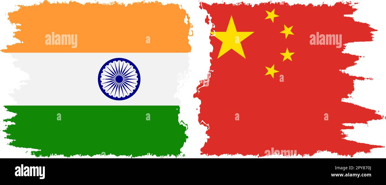 Flags of india and china Stock Vector Images - Alamy