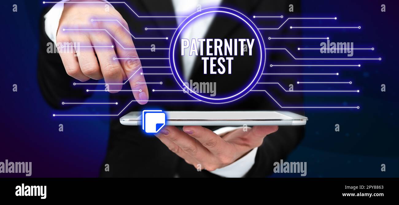 Inspiration showing sign Paternity Test. Business overview a test of DNA to determine whether a given man is the biological father Stock Photo