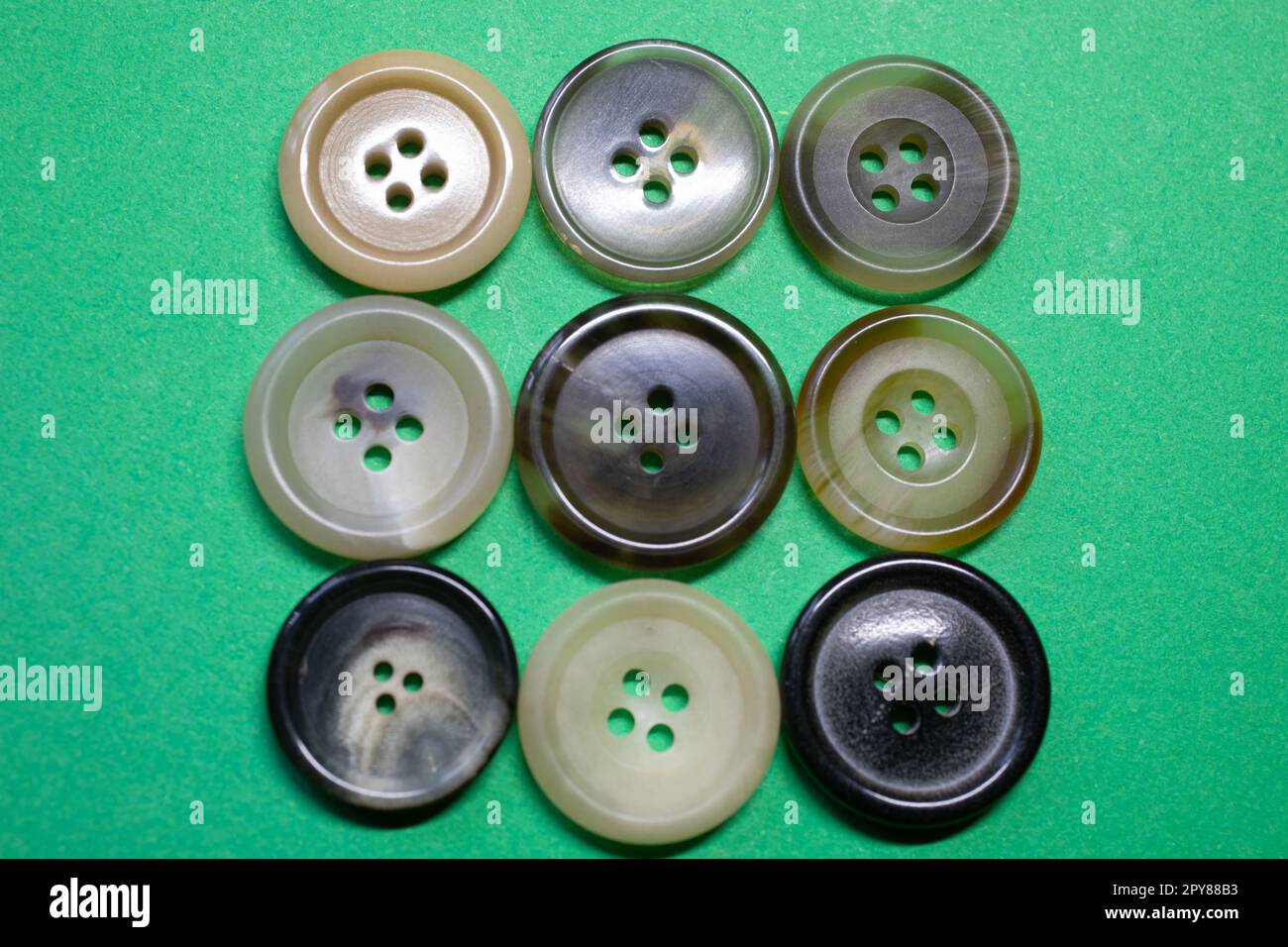 a large number of buttons Stock Photo