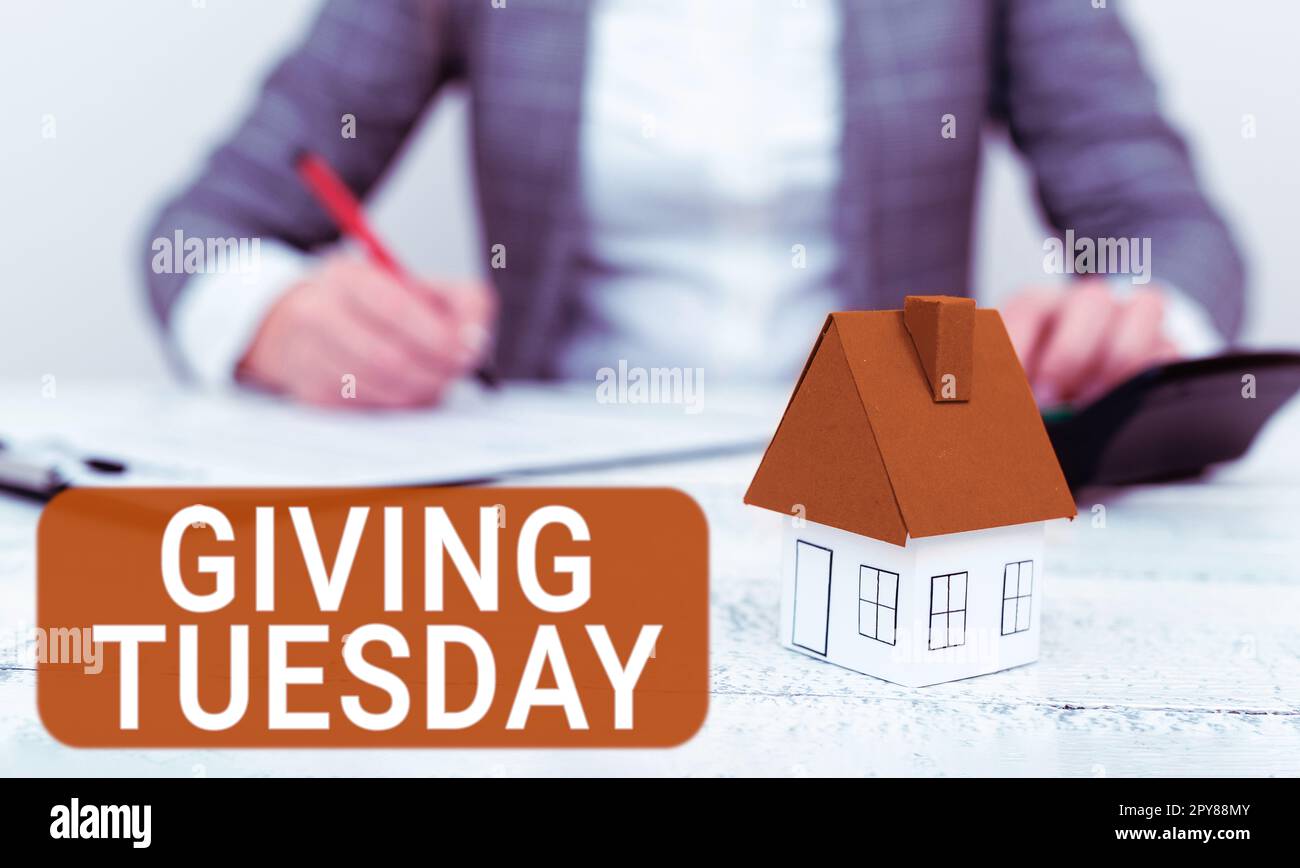 Conceptual display Giving Tuesday. Conceptual photo international day of charitable giving Hashtag activism Stock Photo