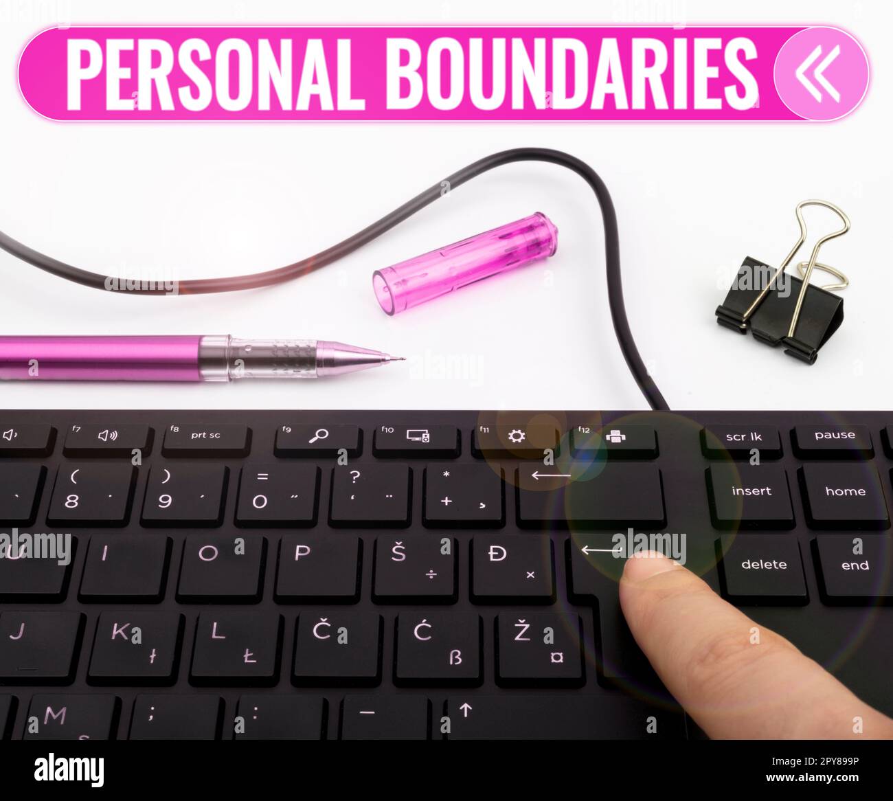 Hand writing sign Personal Boundaries. Conceptual photo something that ...