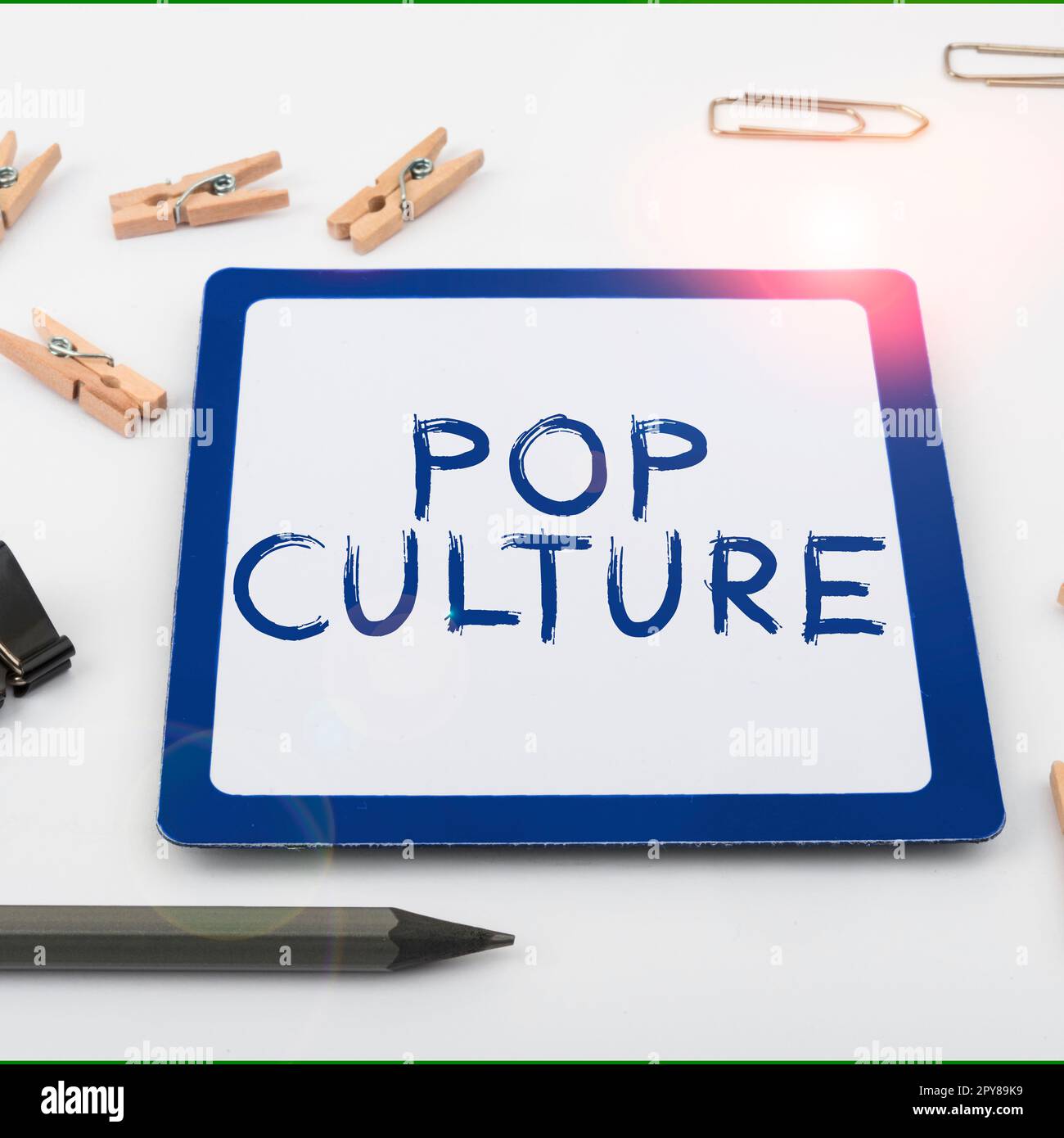 Conceptual display Pop Culture. Business approach describes the lifestyle and tastes of the majority of mostly younger people Stock Photo