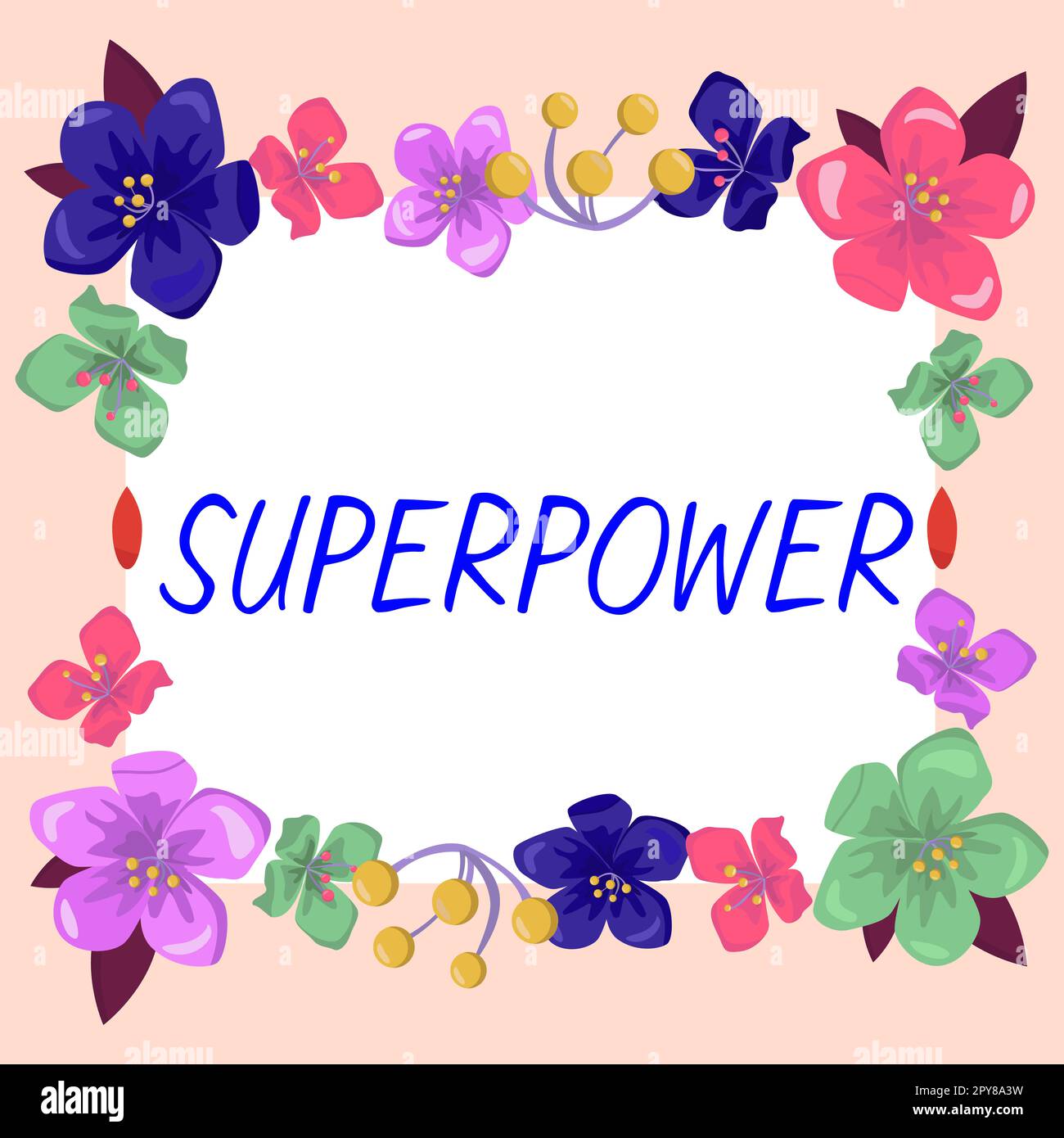Handwriting text Superpower. Word for a power or ability of a kind ...