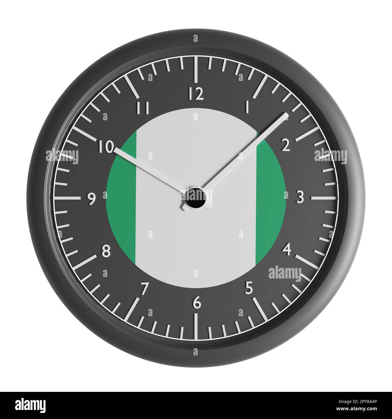 Signs and symbols. Design element. 3D illustration. Wall clock with the