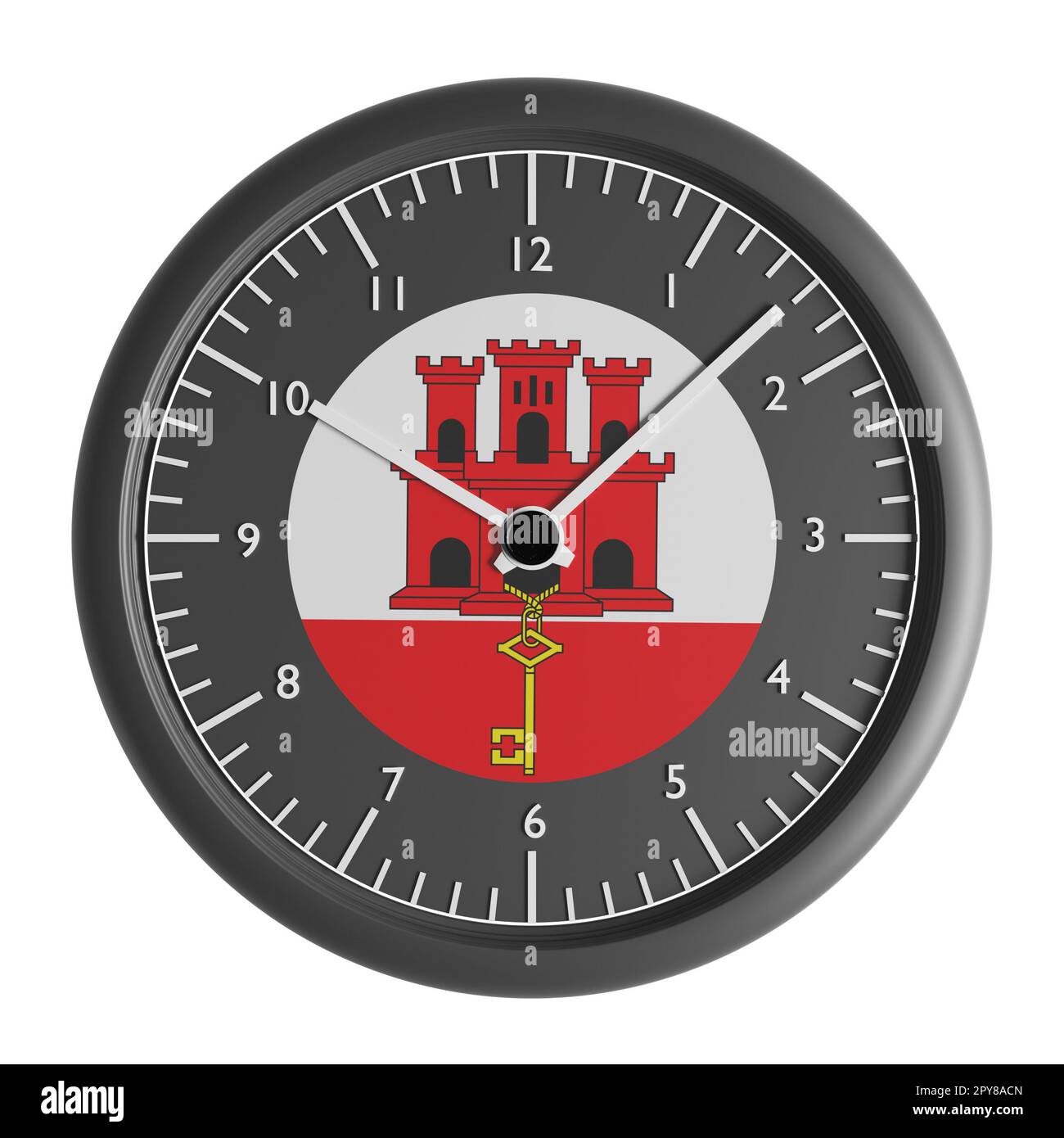Signs and symbols. Design element. 3D illustration. Wall clock with the