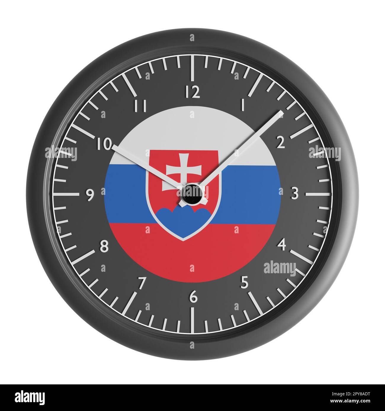 Signs and symbols. Design element. 3D illustration. Wall clock with the ...