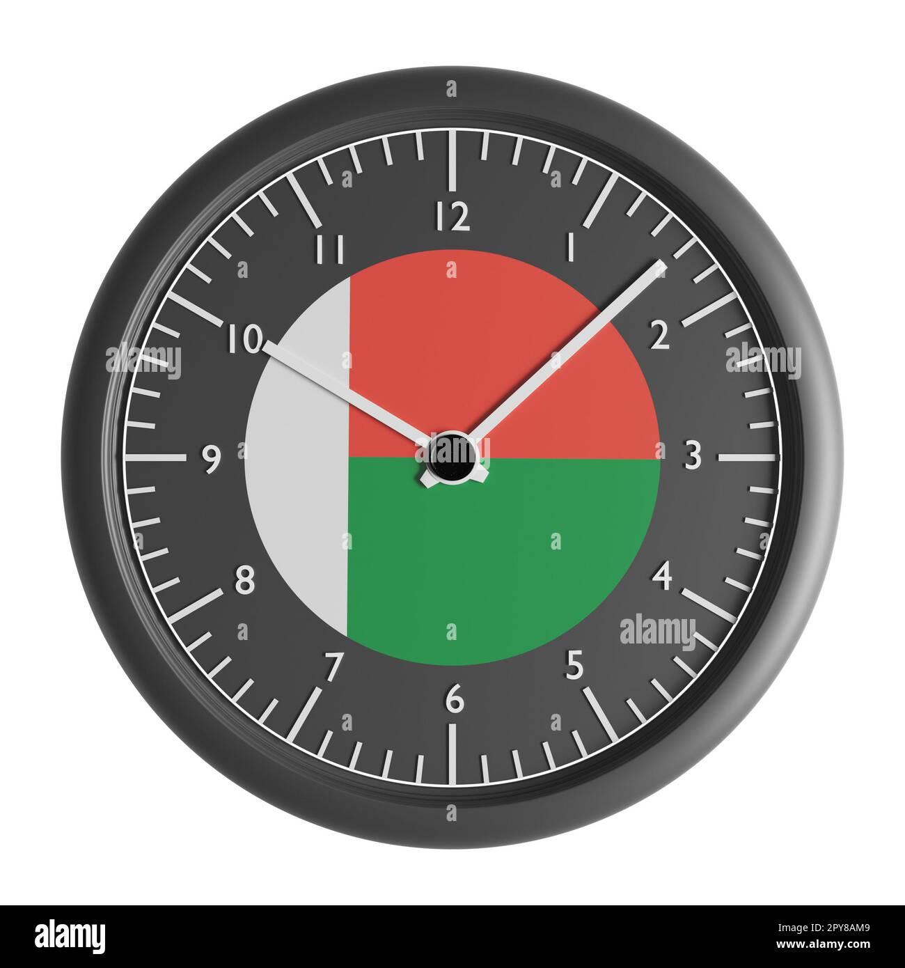 Signs and symbols. Design element. 3D illustration. Wall clock with the