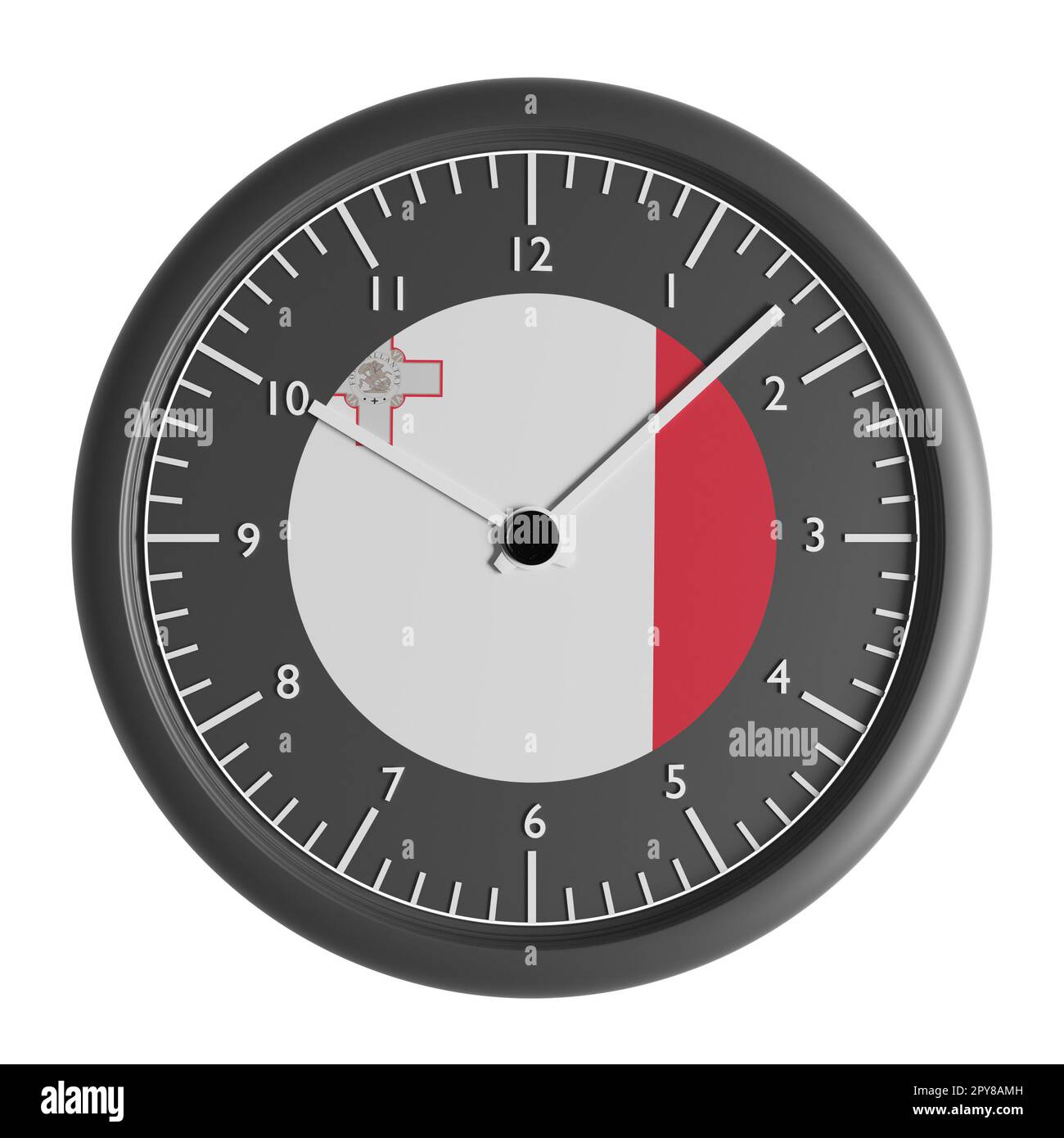 Signs and symbols. Design element. 3D illustration. Wall clock with the