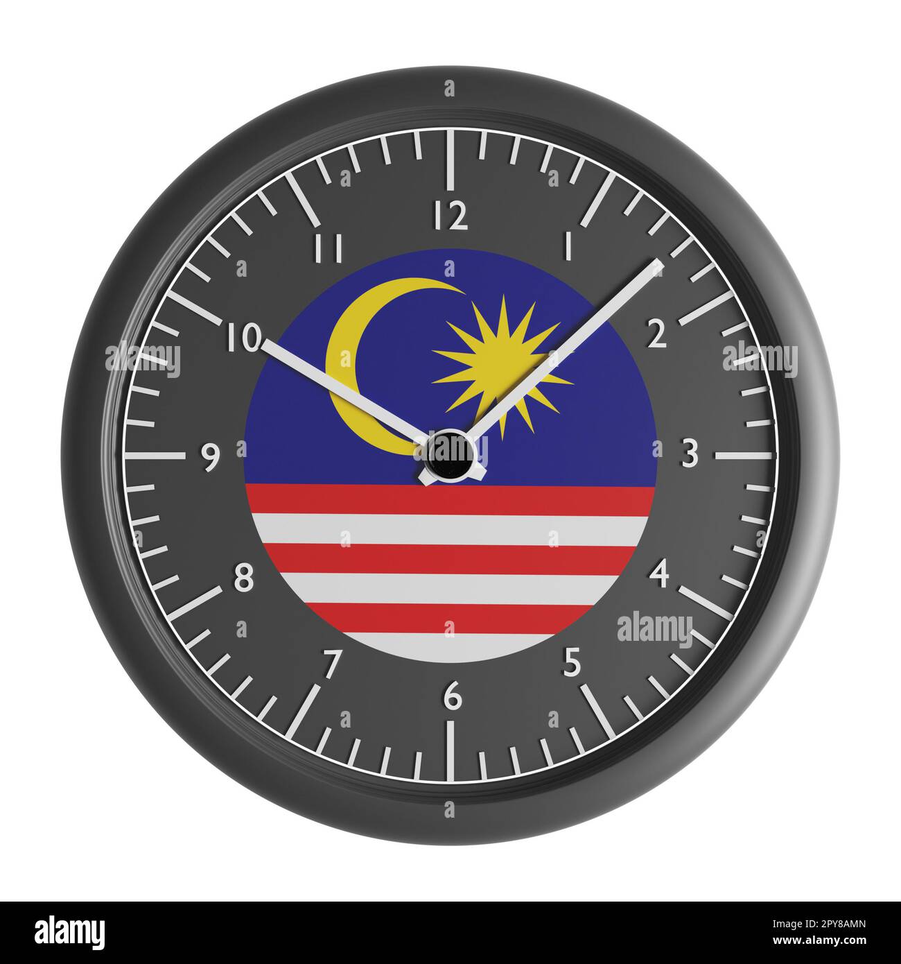 Signs and symbols. Design element. 3D illustration. Wall clock with the