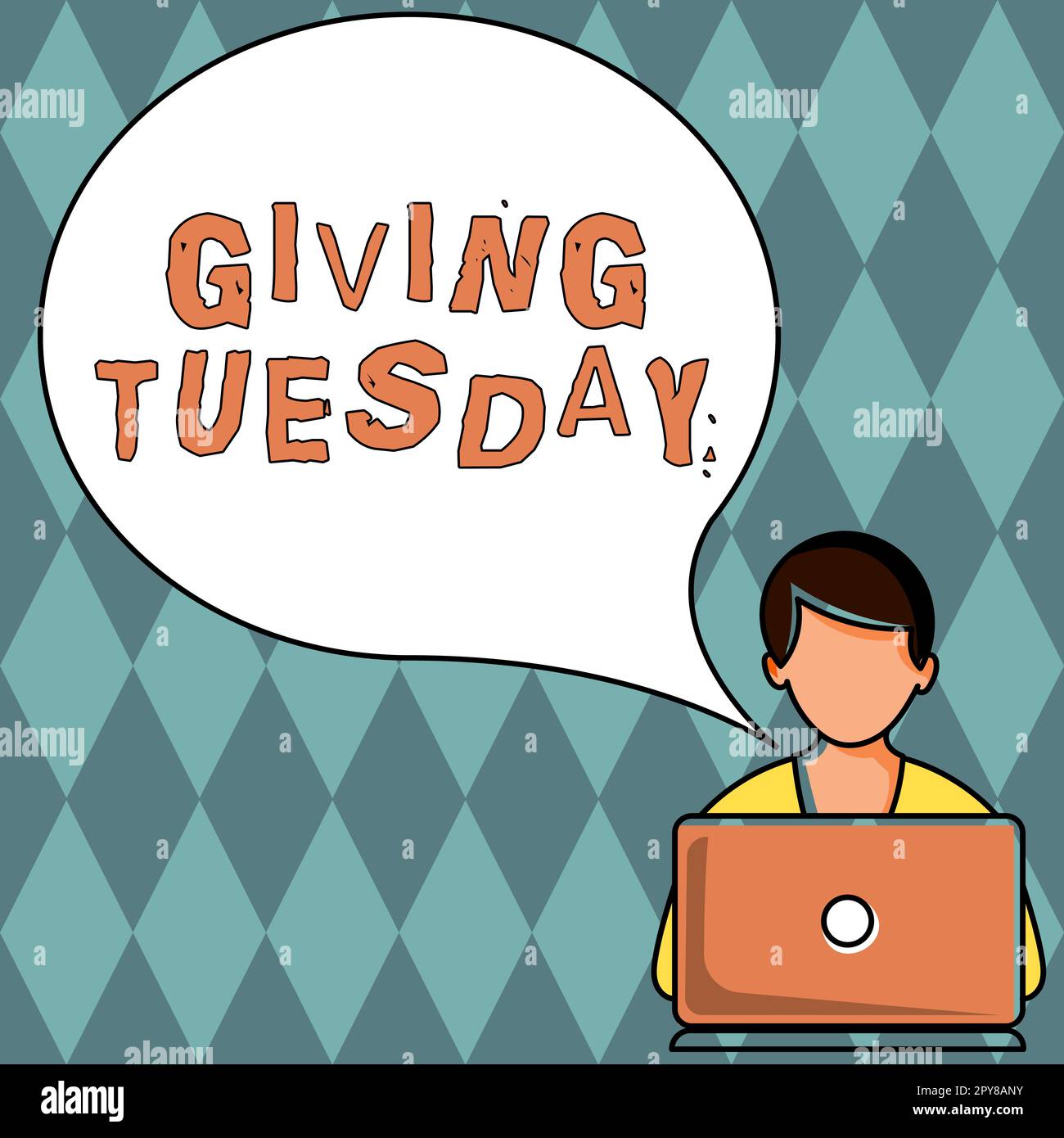 Conceptual caption Giving Tuesday. Business idea international day of charitable giving Hashtag activism Stock Photo