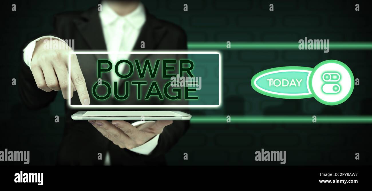 Conceptual display Power Outage. Business idea The ability to influence peers for attaining the goals Stock Photo