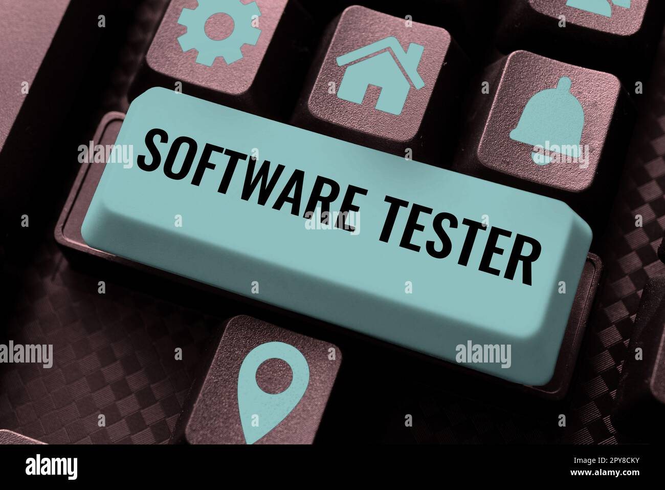 Writing displaying text Software Tester. Word for implemented to protect software against malicious attack Stock Photo