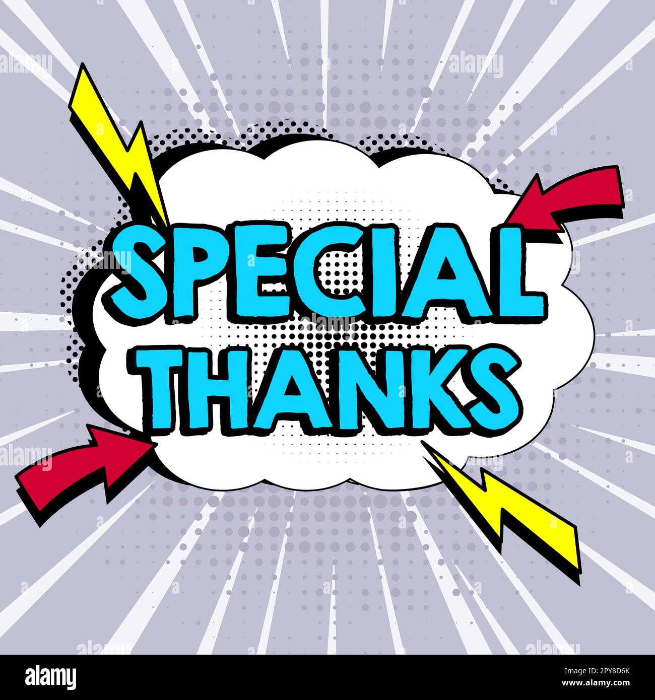 Thanks Intertitle Text caption presenting Special Thanks. Business idea expression of ...