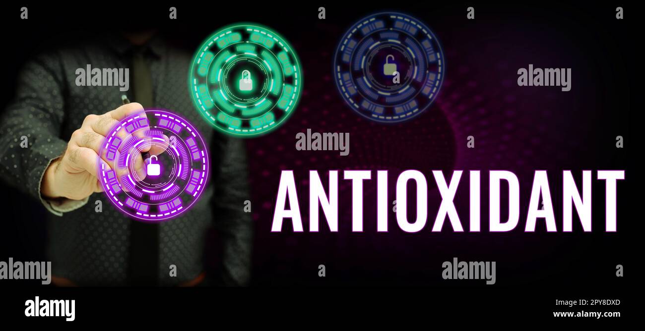 Writing displaying text Antioxidant, Concept meaning a substance that