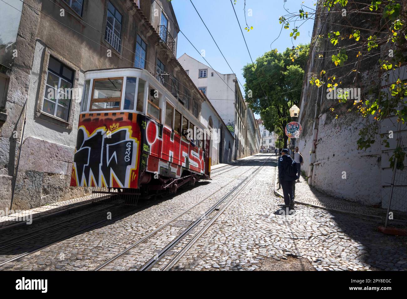 Lisbon, Portugal. 22nd Apr, 2023. A person is seen walking near a ...