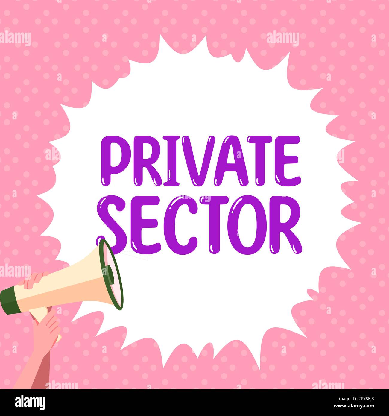 Hand writing sign Private Sector. Business approach a part of an economy which is not controlled or owned by the government Stock Photo