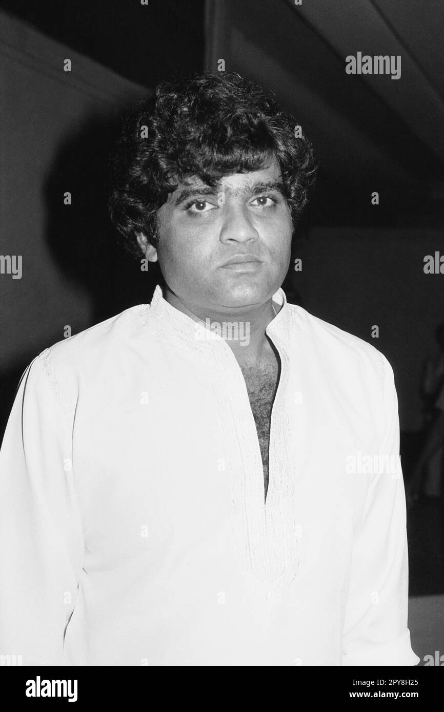 Indian old vintage 1980s black and white bollywood cinema hindi movie film actor, India, Ashok Saraf, Indian actor, India Stock Photo