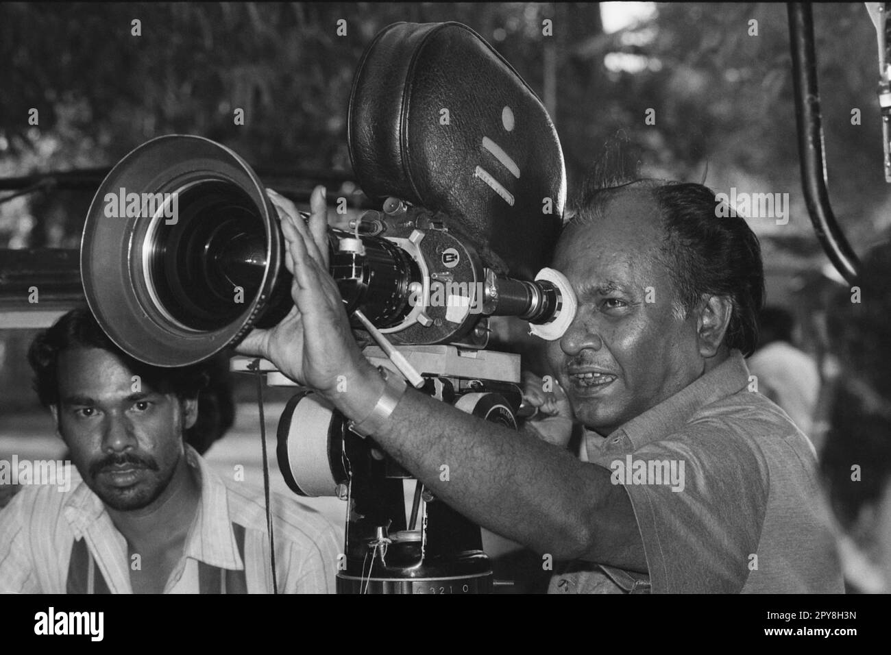 Indian old vintage 1980s black and white bollywood cinema hindi movie film, India, Indian film cinematographer, India Stock Photo
