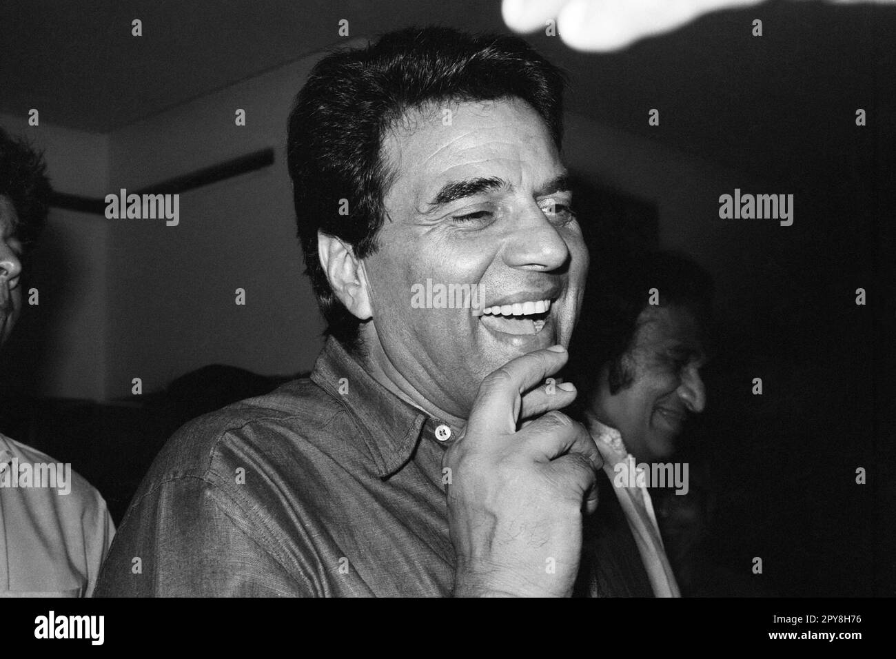 Indian old vintage 1980s black and white bollywood cinema hindi movie film actor, India, Dharmendra, Indian actor, India Stock Photo