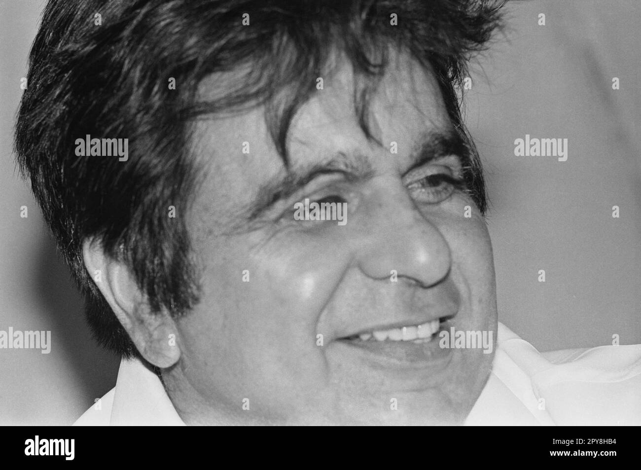 Indian old vintage 1980s black and white bollywood cinema hindi movie film actor, India, Dilip Kumar, Indian actor, India Stock Photo