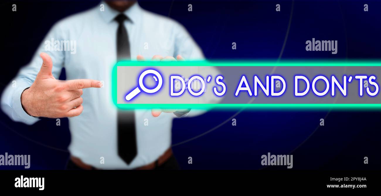 Text caption presenting Do's And Don Ts. Concept meaning Confusion in