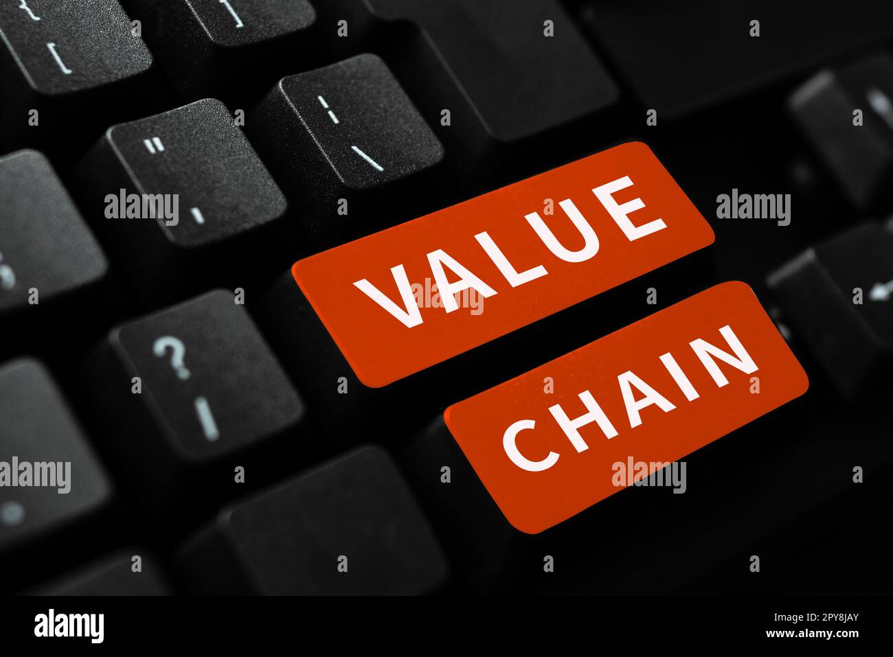 Hand writing sign Value Chain. Business concept Business manufacturing ...