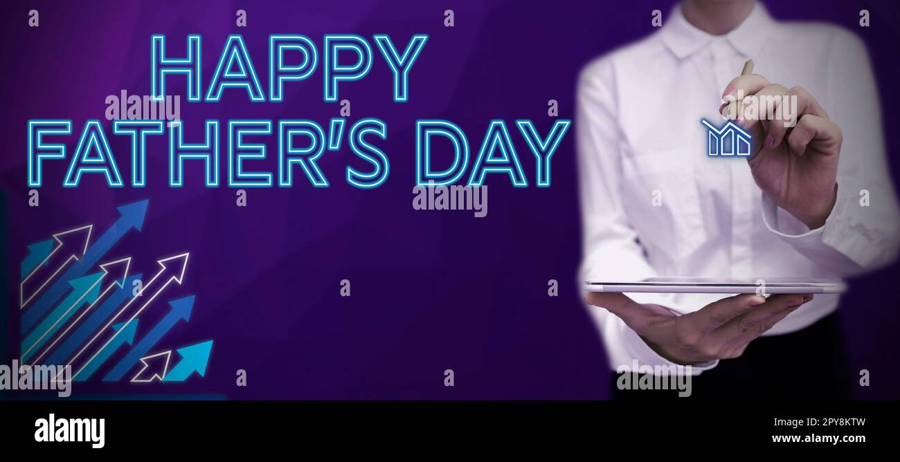 Handwriting text Happy Father's Day. Business concept time of year to celebrate fathers all over ...