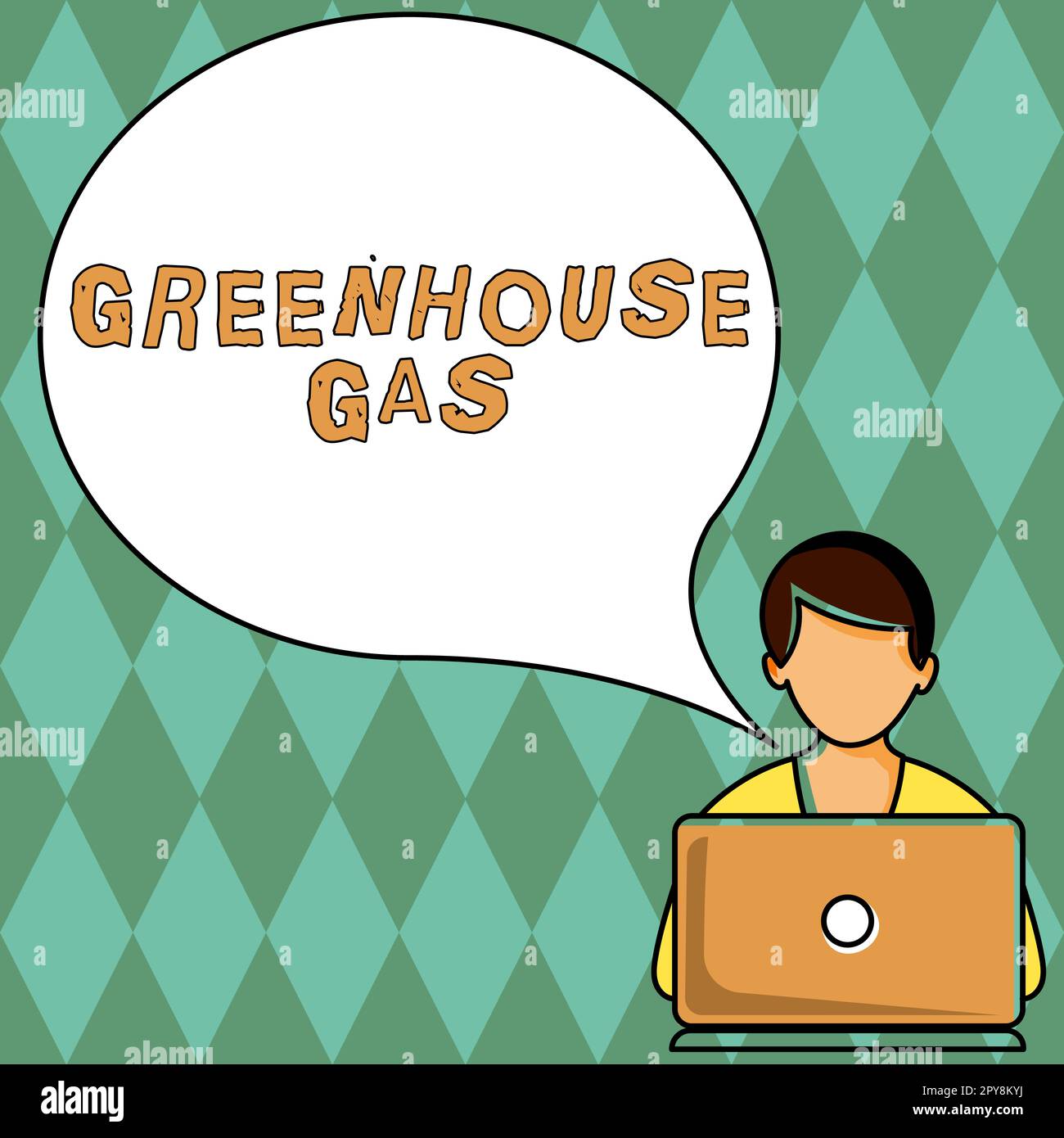 Conceptual caption Greenhouse Gas, Word Written on carbon dioxide