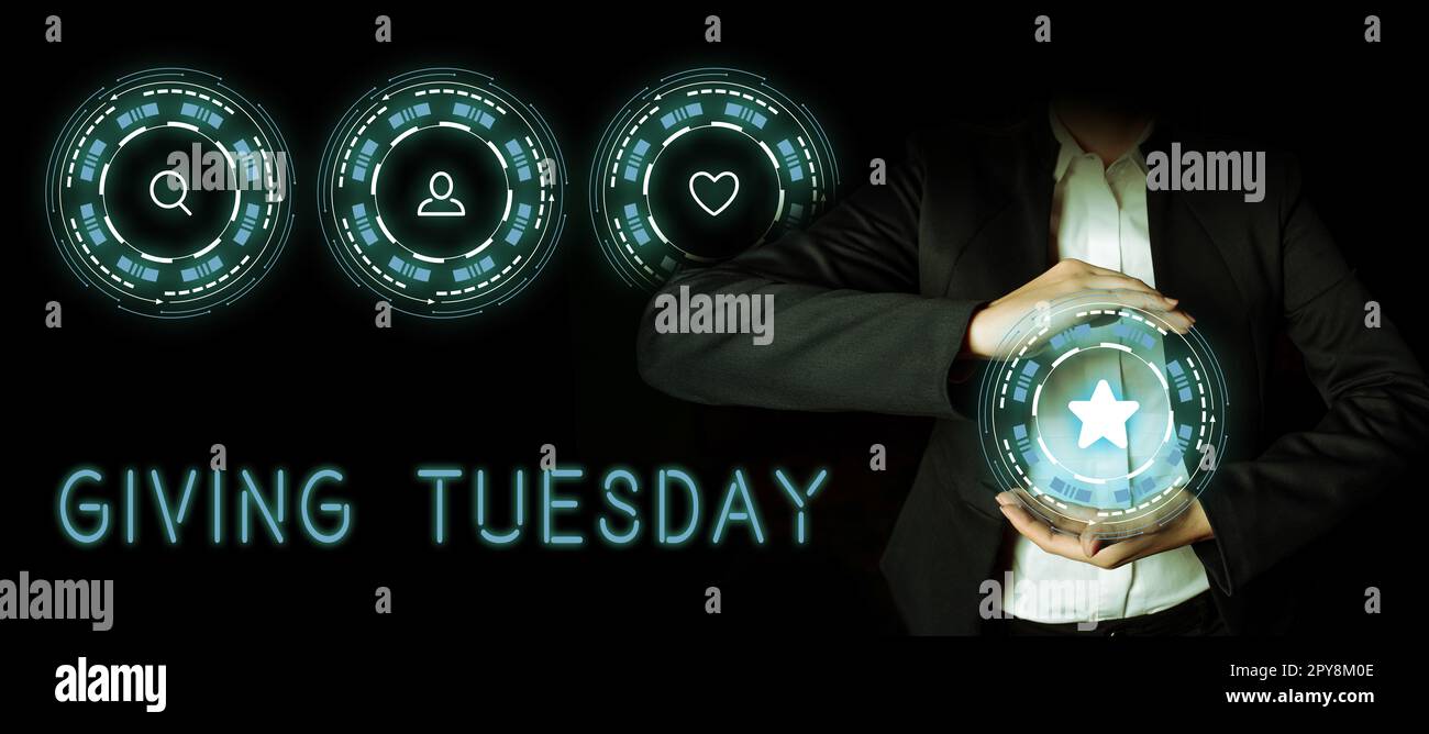 Conceptual display Giving Tuesday. Business showcase international day of charitable giving Hashtag activism Stock Photo