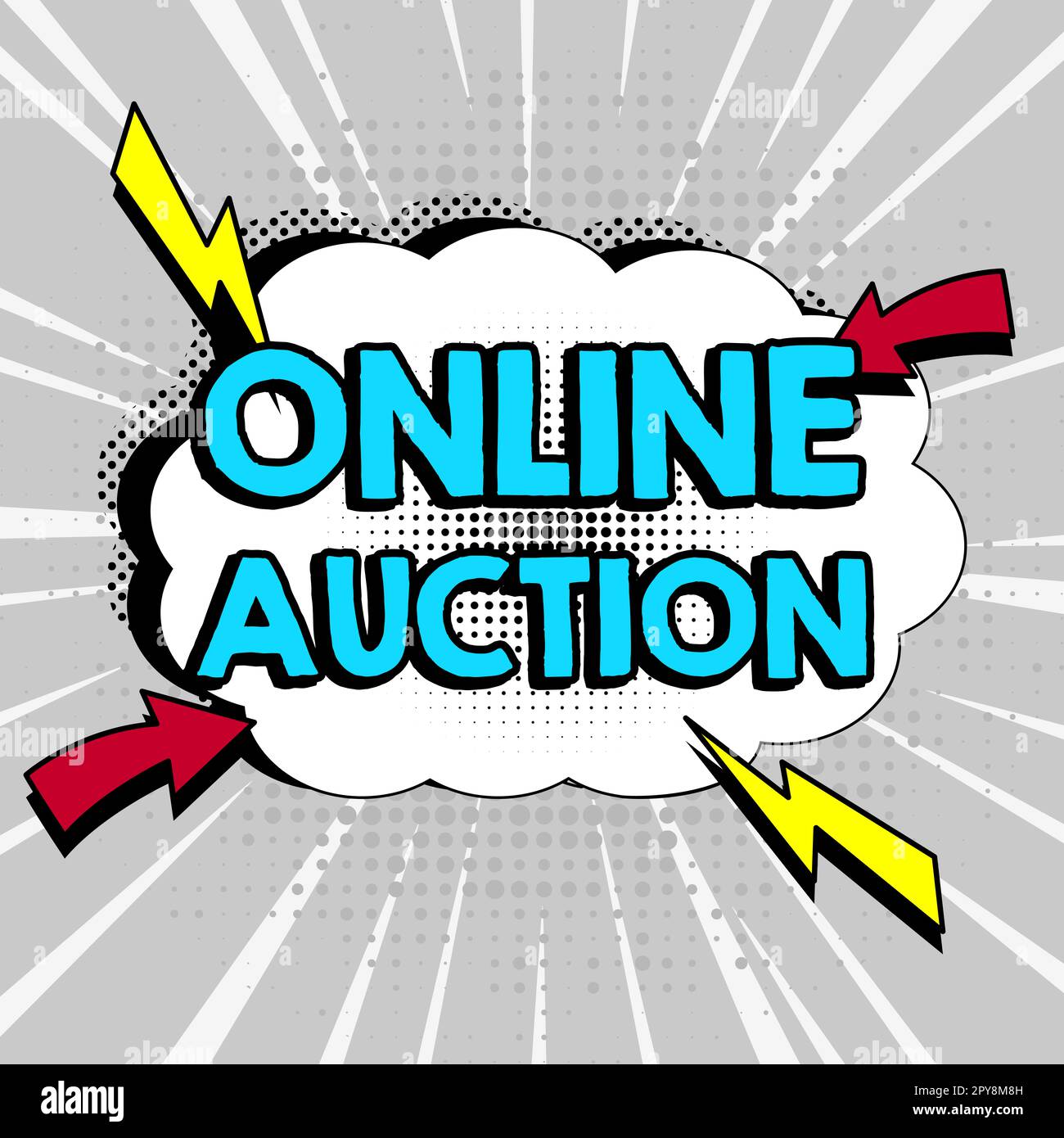 Conceptual display Online Auction. Business concept process of buying and selling goods or services online Stock Photo