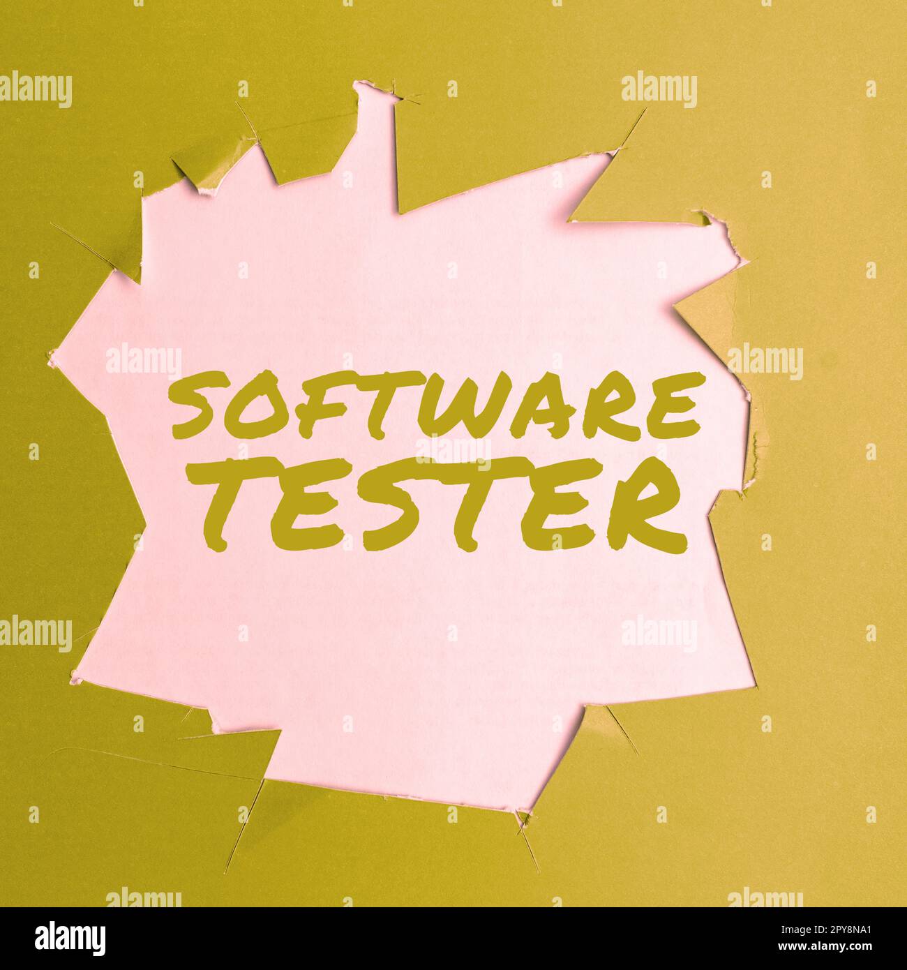 Sign displaying Software Tester. Business idea implemented to protect software against malicious attack Stock Photo