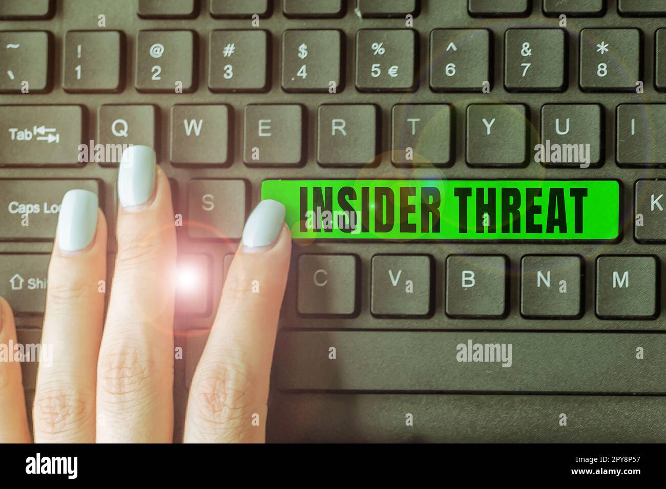 Text sign showing Insider Threat. Business approach security threat that originates from within the organization Stock Photo