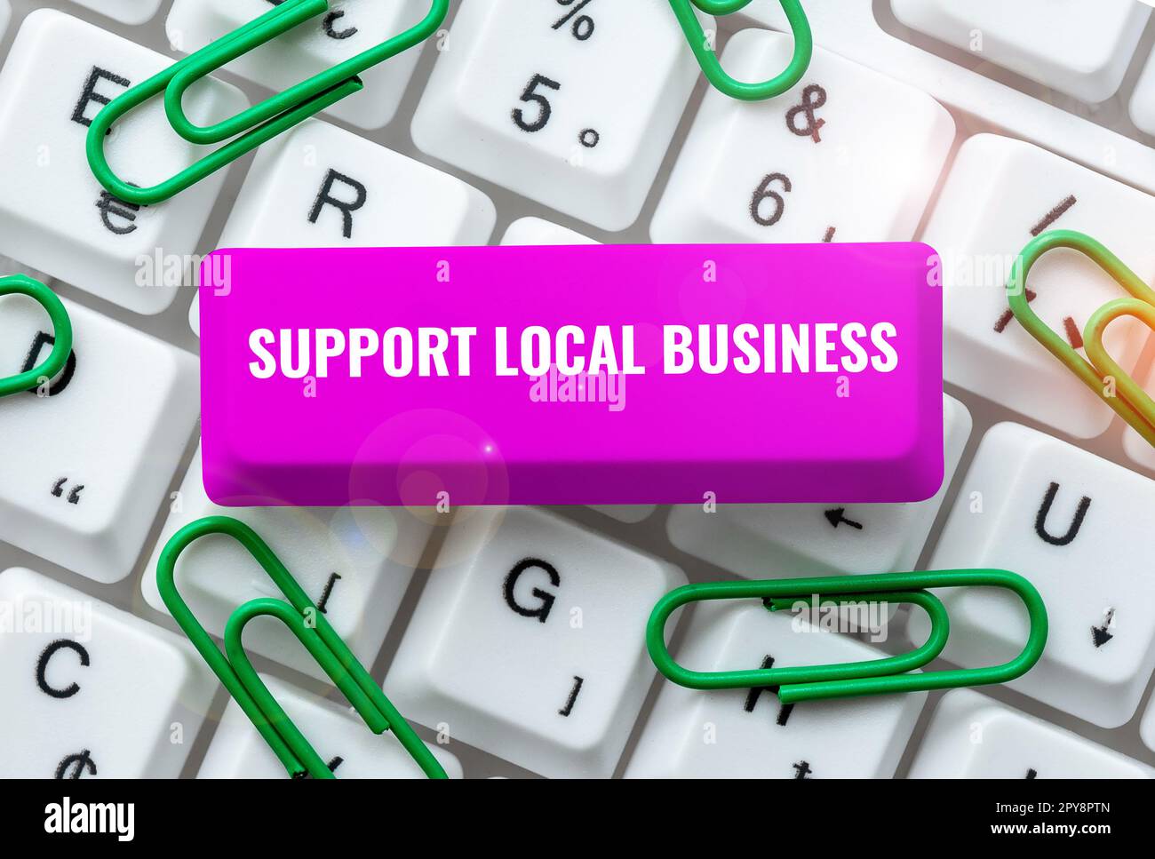 Conceptual display Support Local Business. Word for increase investment in your country or town Stock Photo