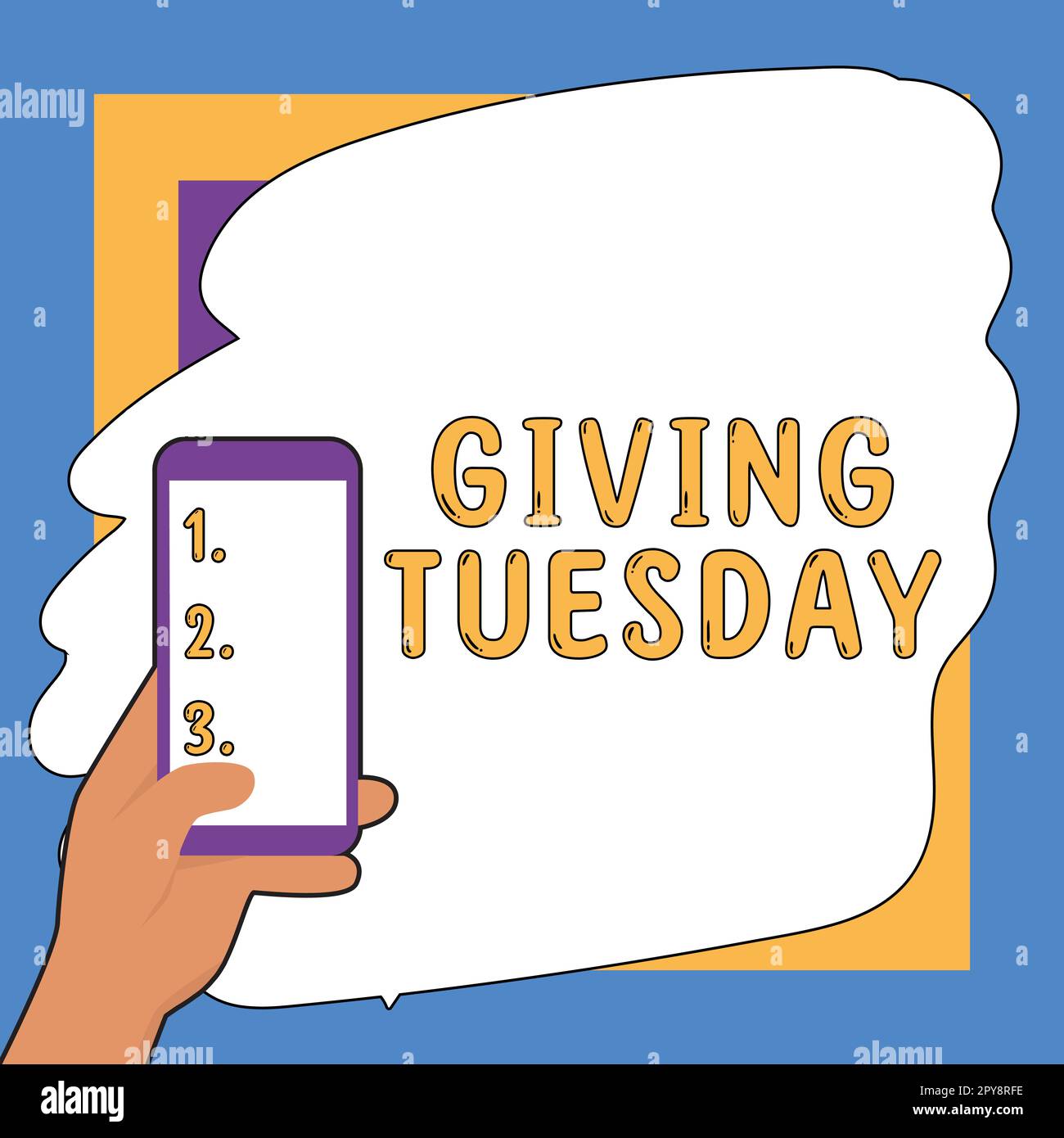 Hand writing sign Giving Tuesday. Word for international day of charitable giving Hashtag activism Stock Photo