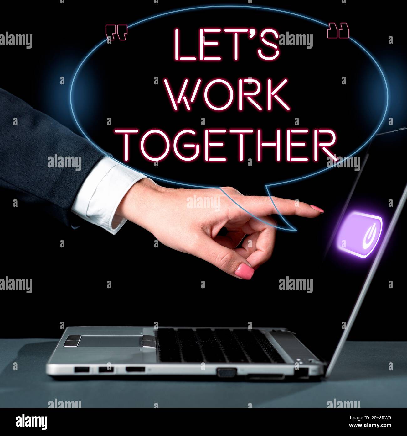 Inspiration showing sign Let's Work Together. Business concept Unite ...
