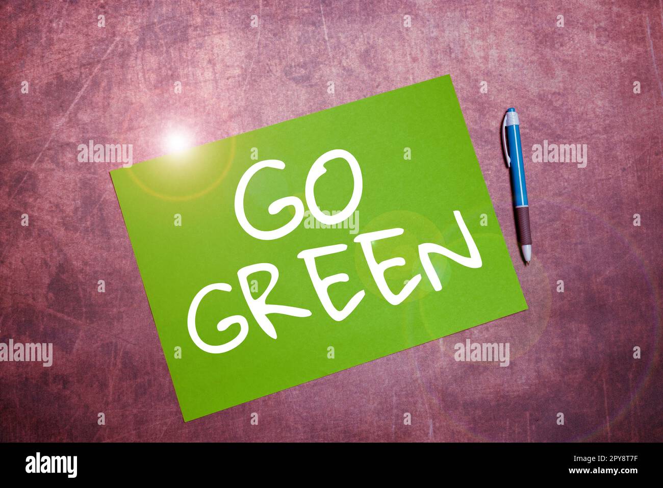 Handwriting text Go Green. Business concept making more environmentally friendly decisions as reduce recycle Stock Photo
