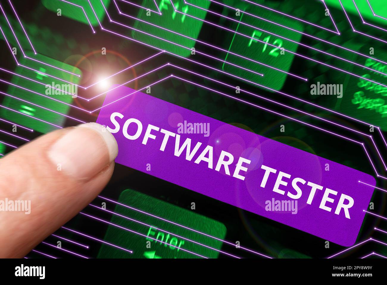 Inspiration showing sign Software Tester. Concept meaning implemented to protect software against malicious attack Stock Photo