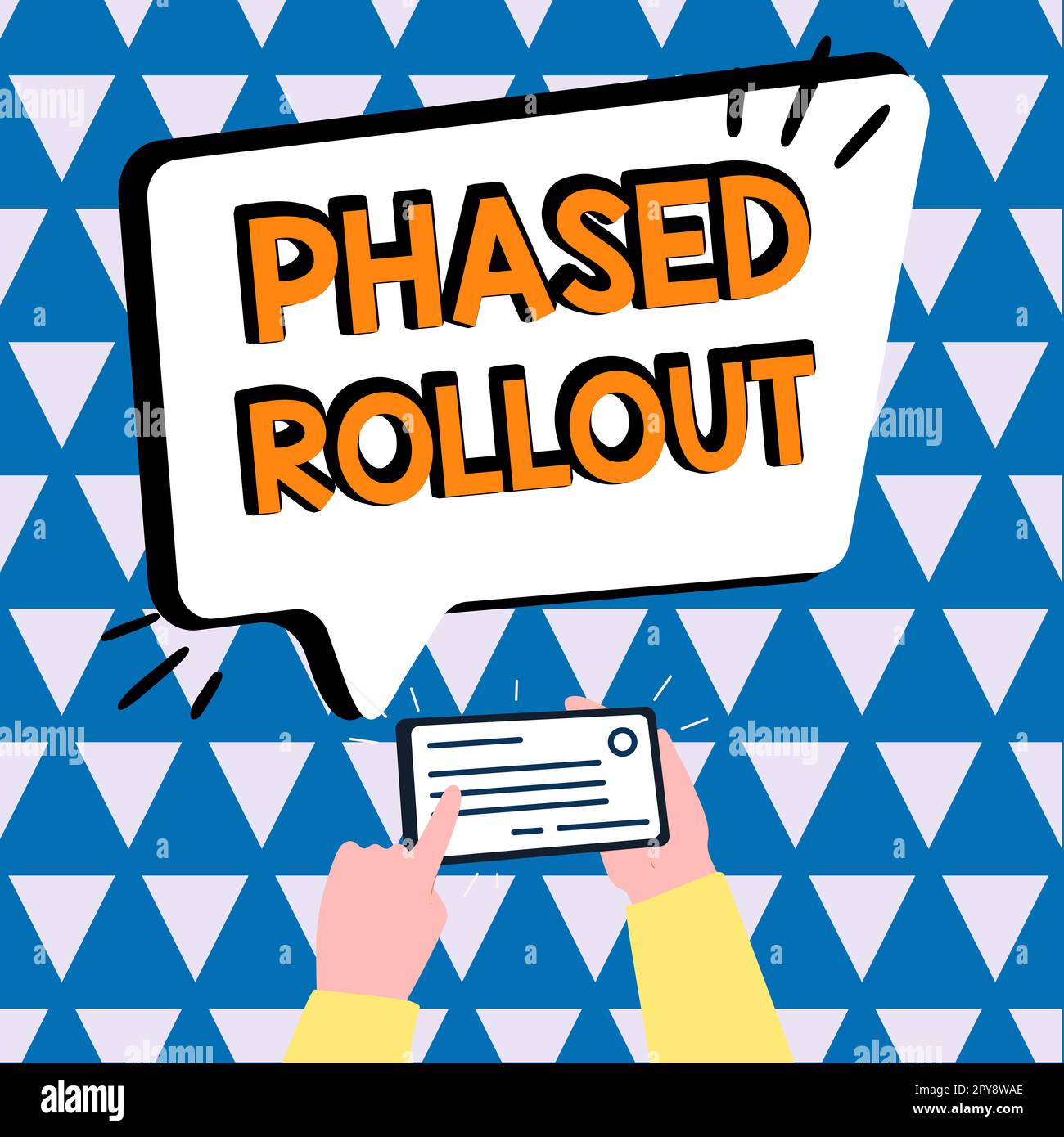 Conceptual caption Phased Rollout. Concept meaning the practice of
